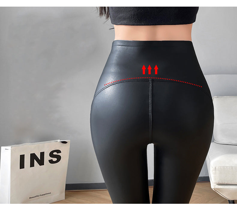 legging forrada inverno Legging de Couro Sintético Fosco Forrada Cintura Alta Preta Qualidade Premium legging de couro legging couro siintetico legging couro fake legging couro couro pu calca legging forrada