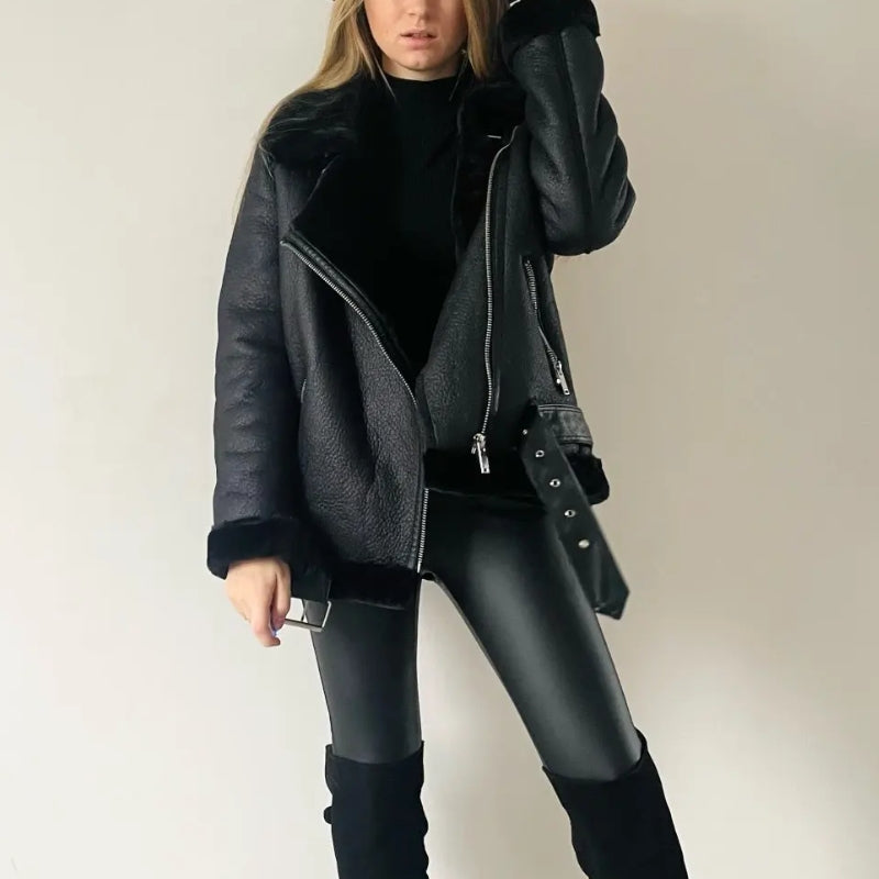 jaquetas jaqueta jaqueta de inverno jaqueta feminina Jaquetas e Blusões jaqueta de frio jaqueta forrada jaqueta mulher comprar jaqueta Jaqueta Couro Peluciada Reverie