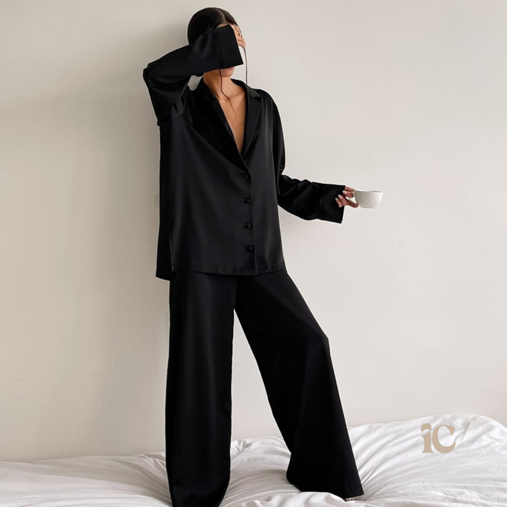 Pijama Feminino de Cetim Longo - Chicago