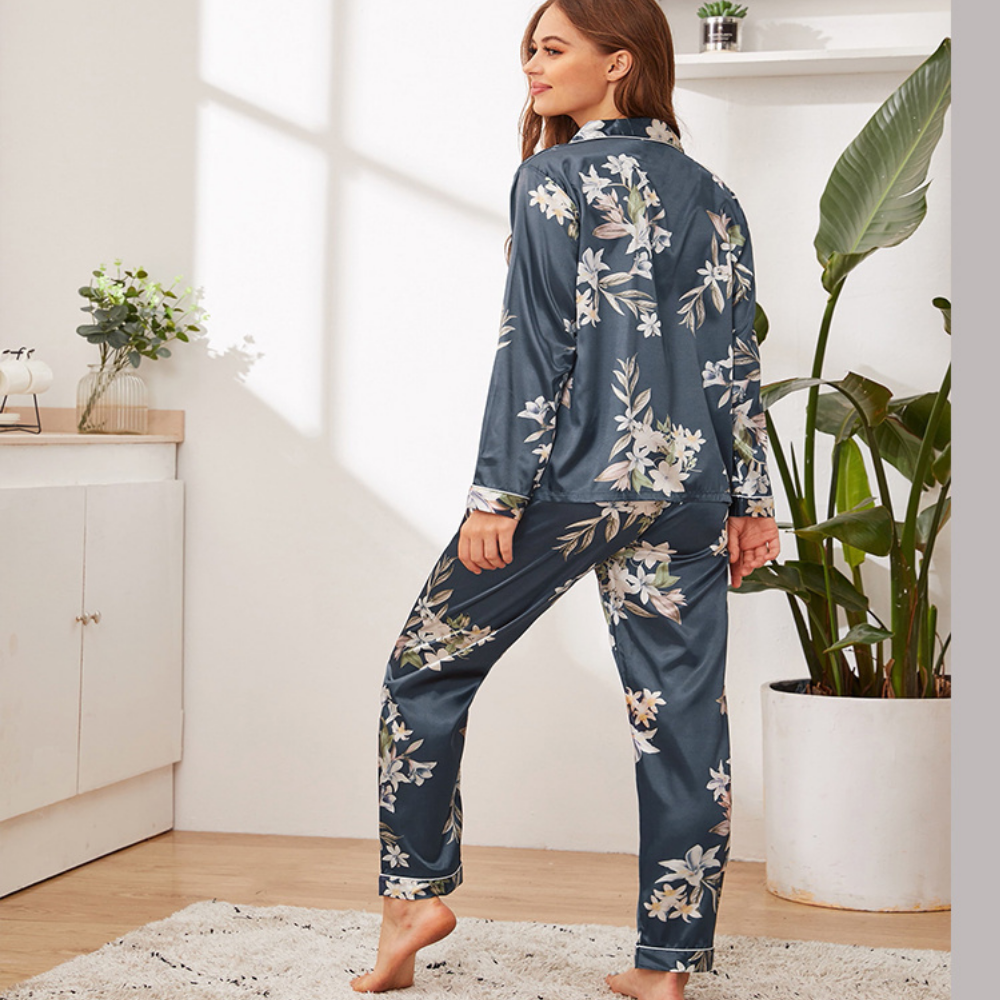 Pijama Feminino Longo em Cetim - Atenas