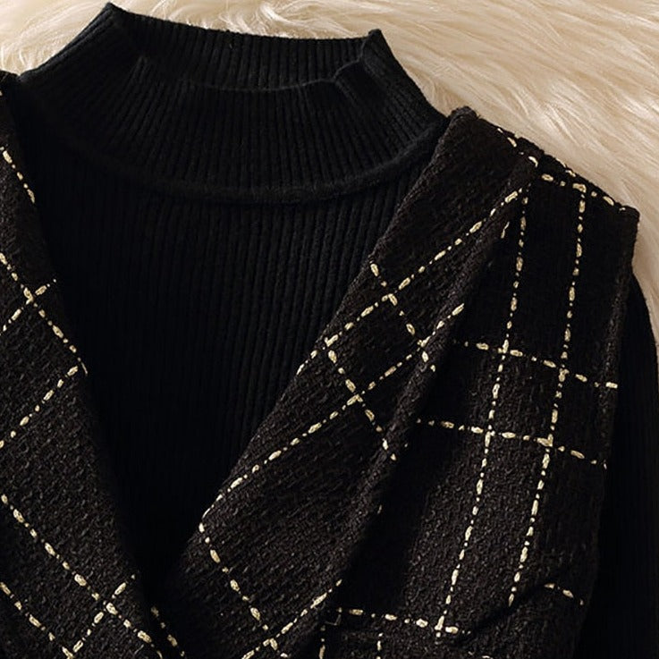 Conjunto de Suéter e Terno Conjunto de roupa feminina sueter Suéter Suéter Solto Suéter Grosso suéter feminino