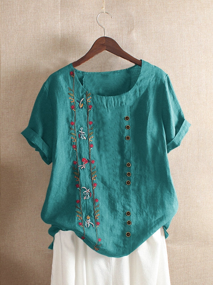 Blusa Bordada - 100% algodão