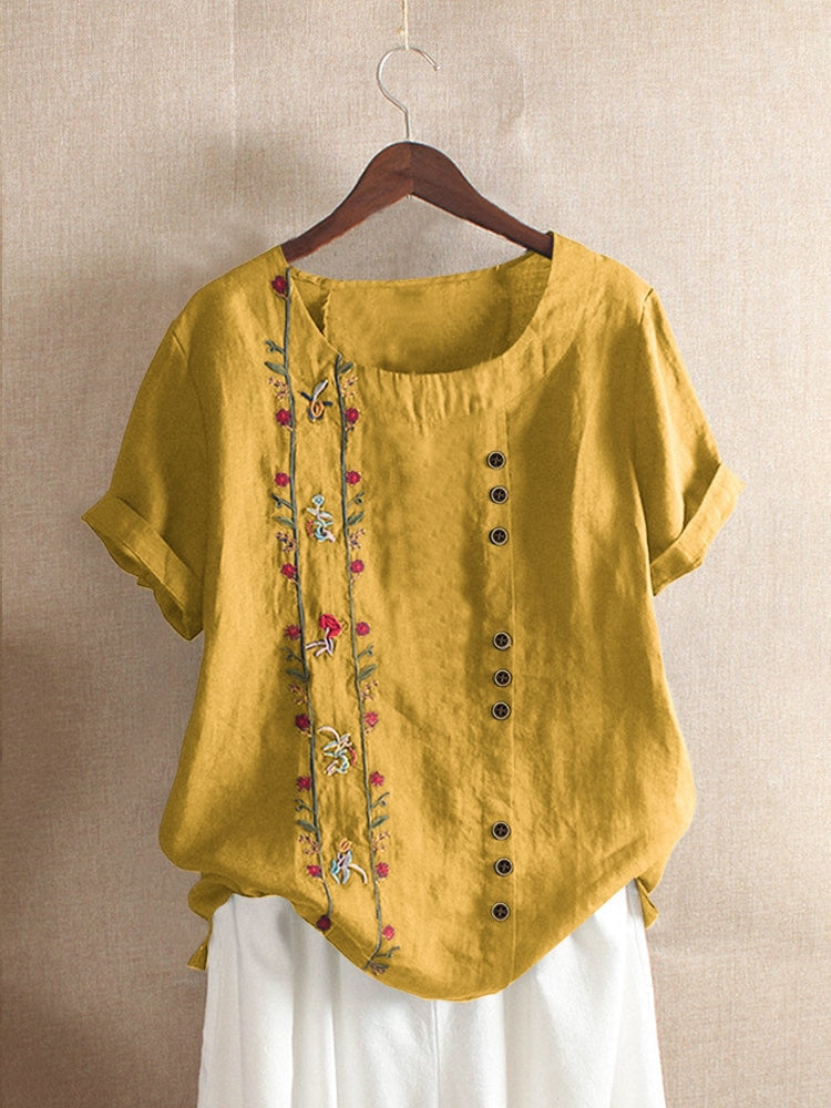 Blusa Bordada - 100% algodão