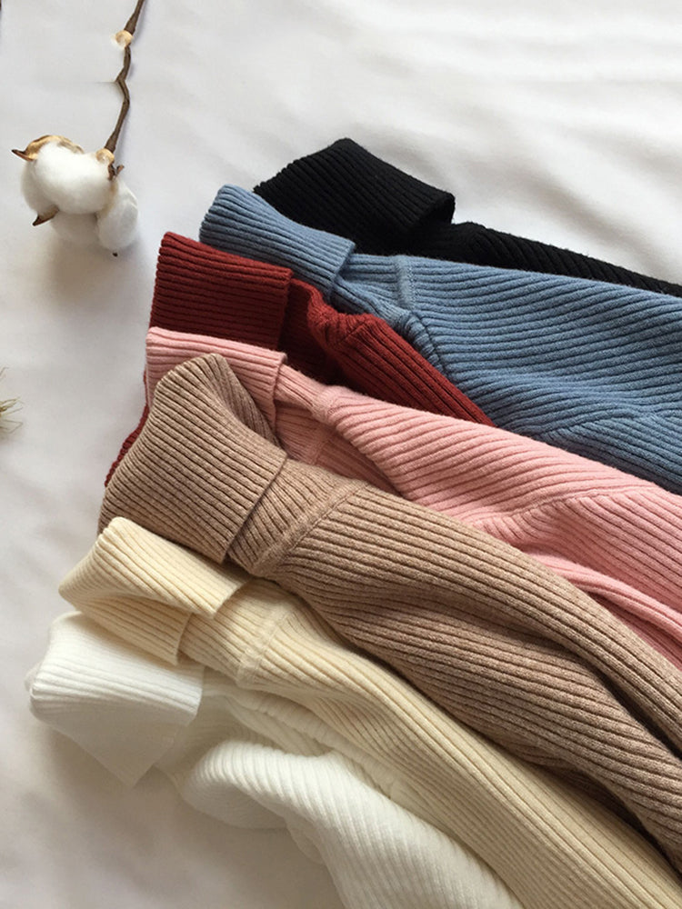 Suéter Suéter de Malha Suéter Grosso Suéter Liso Suéter de Manga Longa Suéter Solto Suéter com Gola Alta Suéter Curto Suéter Alongado suéter peluciado