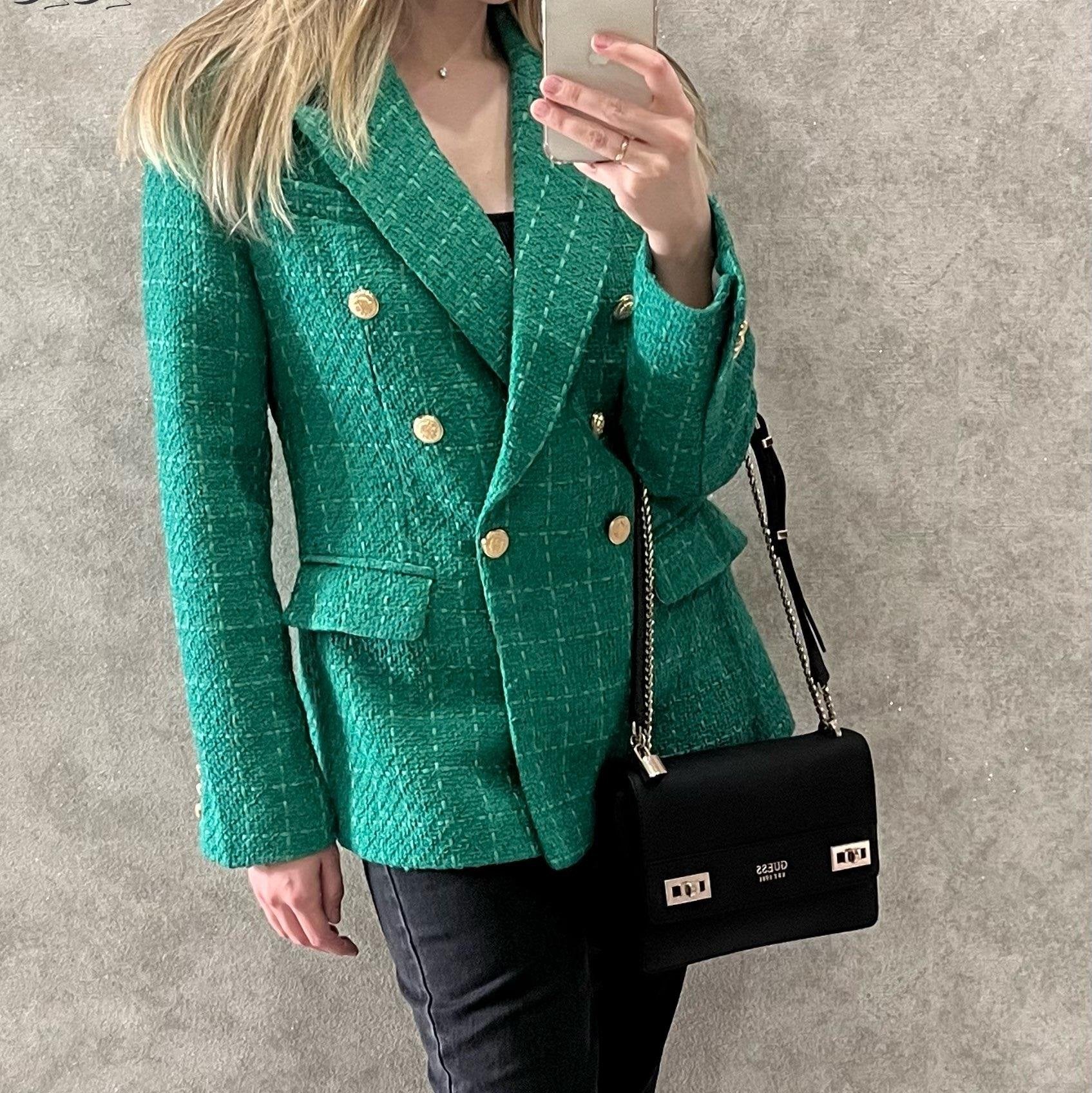 Blazer Longo de Lã Sintética Eloise Blazer Longo Blazer Grosso Blazer de Lã Sintética Blazer blazer Blazer com Botões Blazer Xadrez Blazer de Cintura Larga Blazer de Dois Botões blazer feminino Blazer Liso
