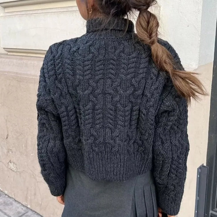 Suéter Tricô Suéter Liso Suéter de Gola Meio Alta Suéter Cropped Suéter escassez Suéter de Malha Suéter Grosso Suéter de Manga Longa Suéter Solto Suéter com Gola Alta suéter peluciado suéter feminino