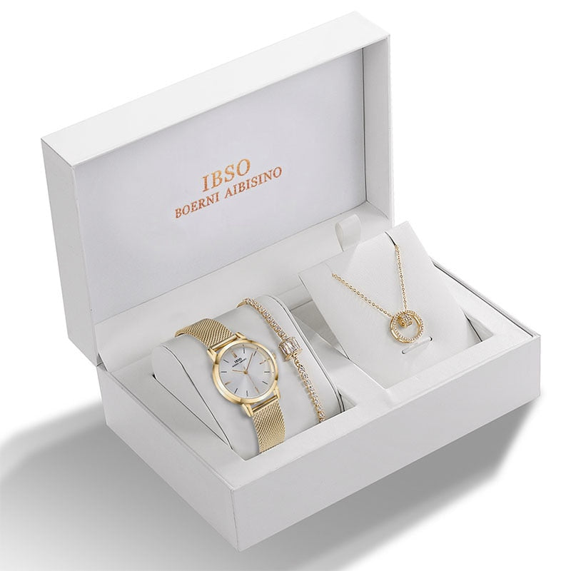 Relógio feminino relogios Pulseira feminina pulseira e colar presente para mulheres Presente para ela kit relógio pulseira e colar kit relógio e pulseira kit Kit de relógio ideias de presente para namorada ideias de presente barato Conjunto de joias de luxo Conjunto de joias Colar feminino Aço com pedras cravejadas