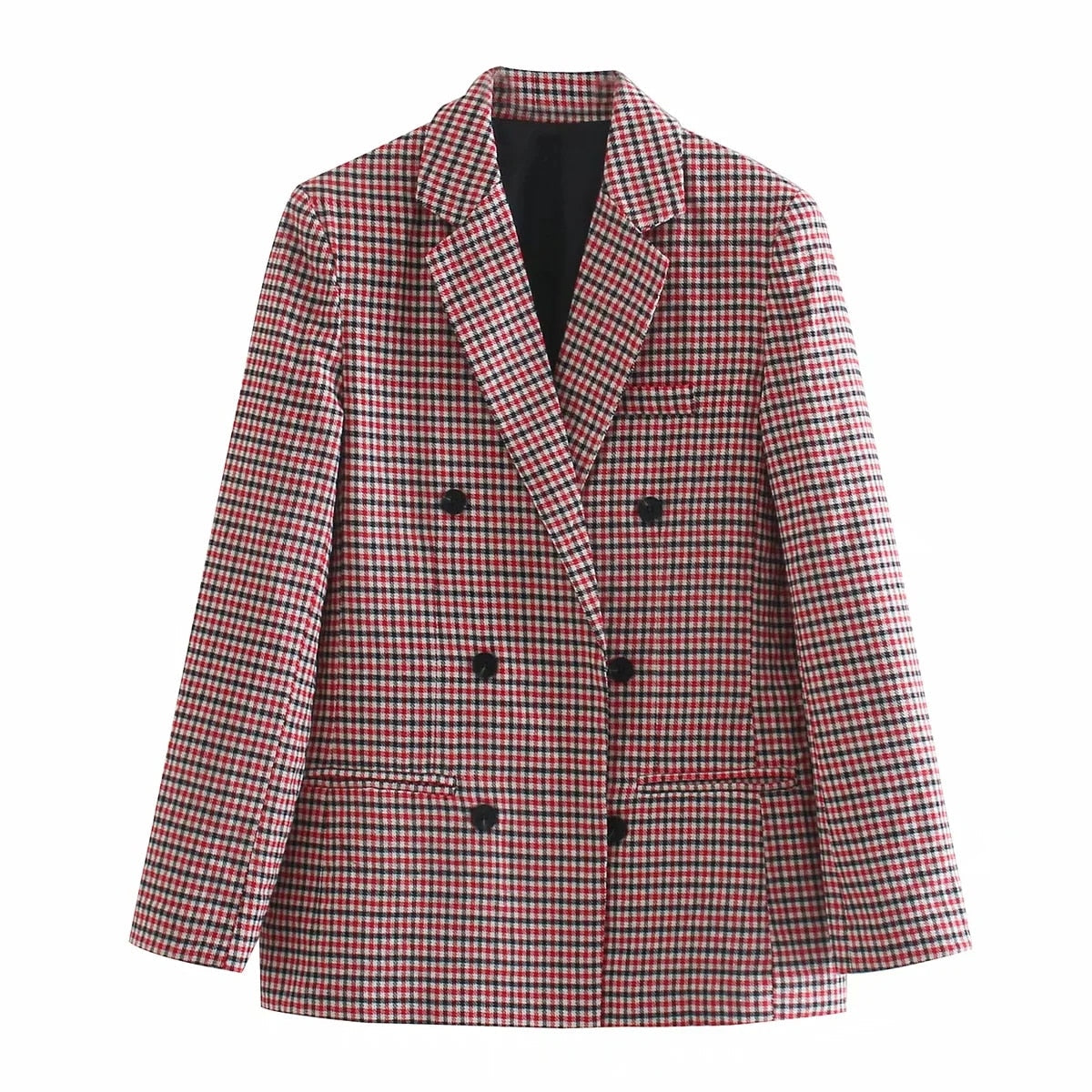 Blazer Xadrez de Cintura Larga Faustine Blazer de Cintura Larga Blazer com Botões Blazer Blazer Grosso blazer Blazer Xadrez blazer feminino Blazer Feminino Liso Blazer de Dois Botões Blazer Longo
