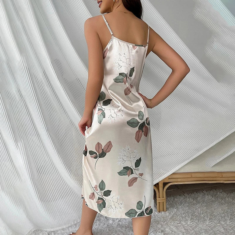 Camisola Midi em Cetim - Beige Crush