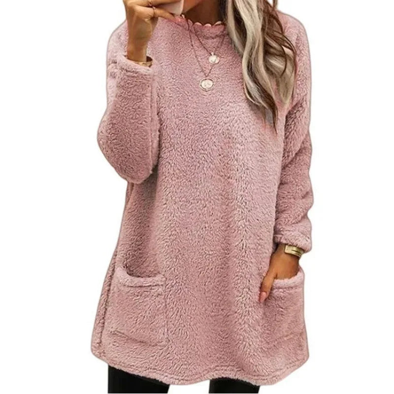 blusa teddy blusa peluciada blusa de lã blusa de inverno blusa apeluciada blusa blusa basica blusa feminina blusa de frio blusa inverno Blusa Manga Longa