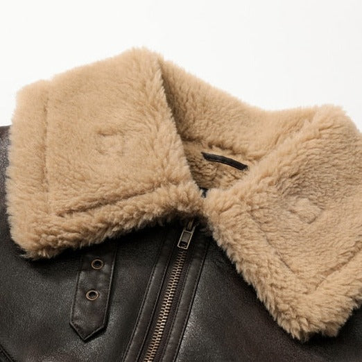 Casaco Manga Longa Casaco Grosso Casaco de Inverno Casaco Curto Casaco Curto de Couro Casaco Curto de Couro- Dreamy casaco casaco feminino casaco de inverno feminino casaco com bolso casaco forrado