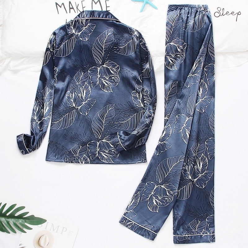 Pijama Feminino em Cetim Longo - Florença