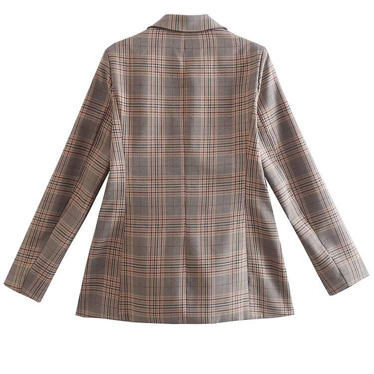 Blazer Xadrez Blazer Longo Grosso Xadrez de Cintura Larga Ninon Blazer Longo Blazer Grosso Blazer de Cintura Larga Blazer com Botões Blazer Blazer Liso blazer feminino blazer Blazer Feminino Liso