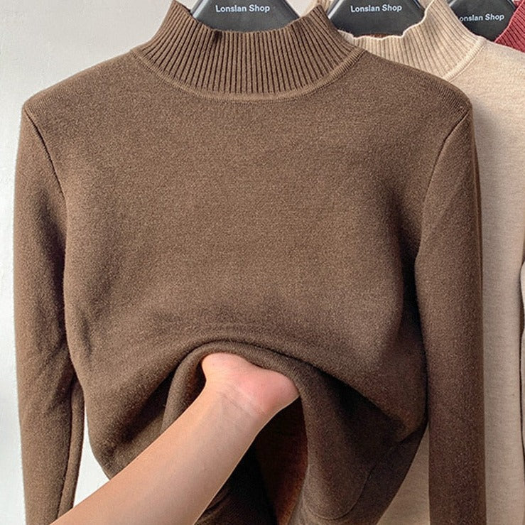 Suéter de Malha Suéter com Gola Alta Suéter Blusa Manga Longa feminina Blusa Manga Longa Blusa Fechada Blusa de Malha