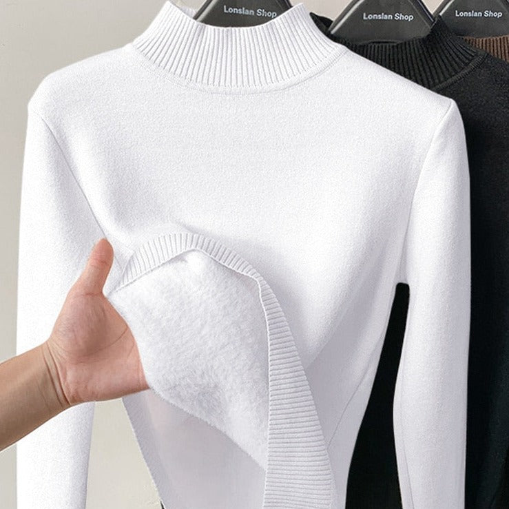 Suéter de Malha Suéter com Gola Alta Suéter Blusa Manga Longa feminina Blusa Manga Longa Blusa Fechada Blusa de Malha