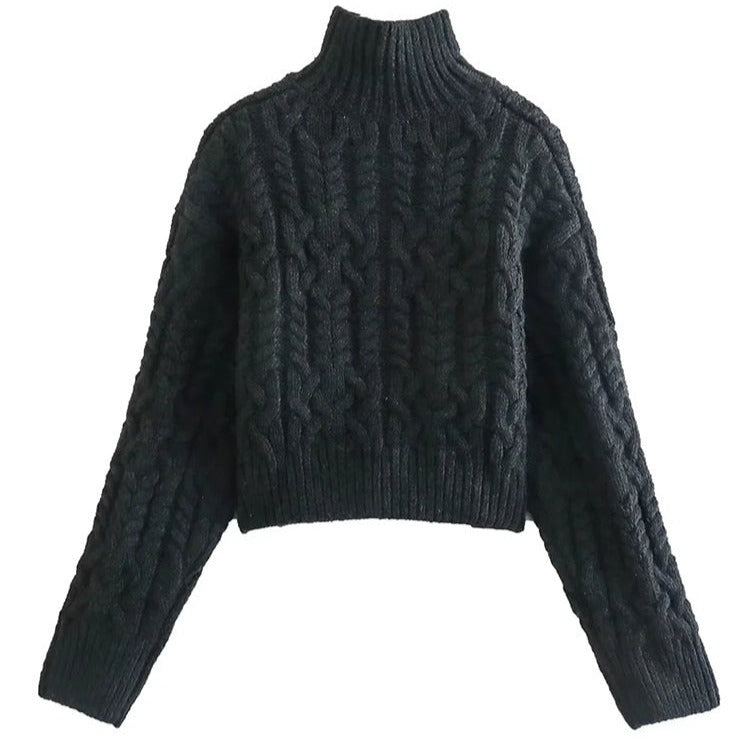 Suéter Tricô Suéter Liso Suéter de Gola Meio Alta Suéter Cropped Suéter escassez Suéter de Malha Suéter Grosso Suéter de Manga Longa Suéter Solto Suéter com Gola Alta suéter peluciado suéter feminino