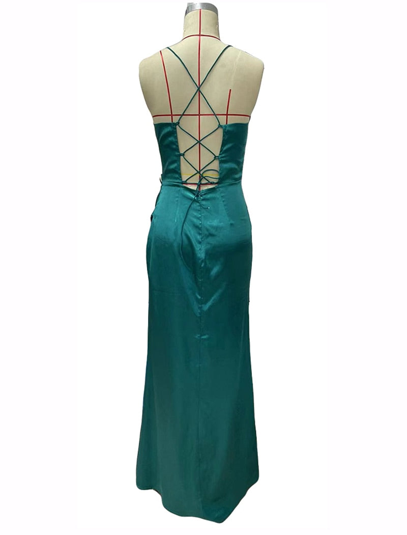 Vestido Longo de Cetim - Freya