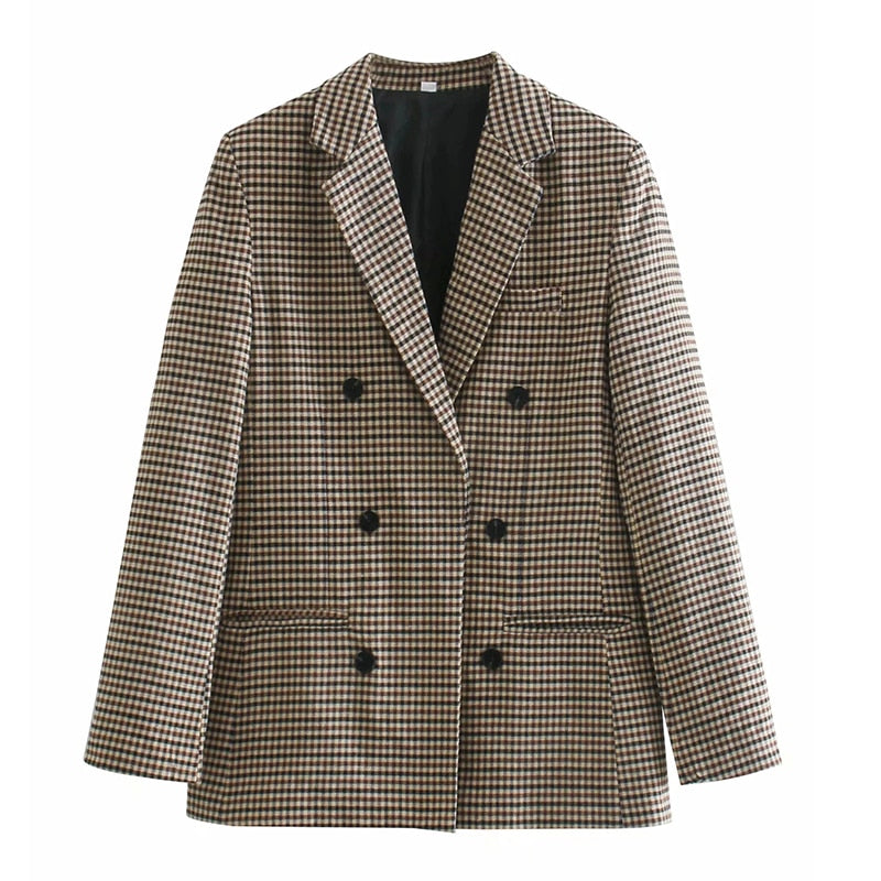 Blazer Xadrez de Cintura Larga Faustine Blazer de Cintura Larga Blazer com Botões Blazer Blazer Grosso blazer Blazer Xadrez blazer feminino Blazer Feminino Liso Blazer de Dois Botões Blazer Longo