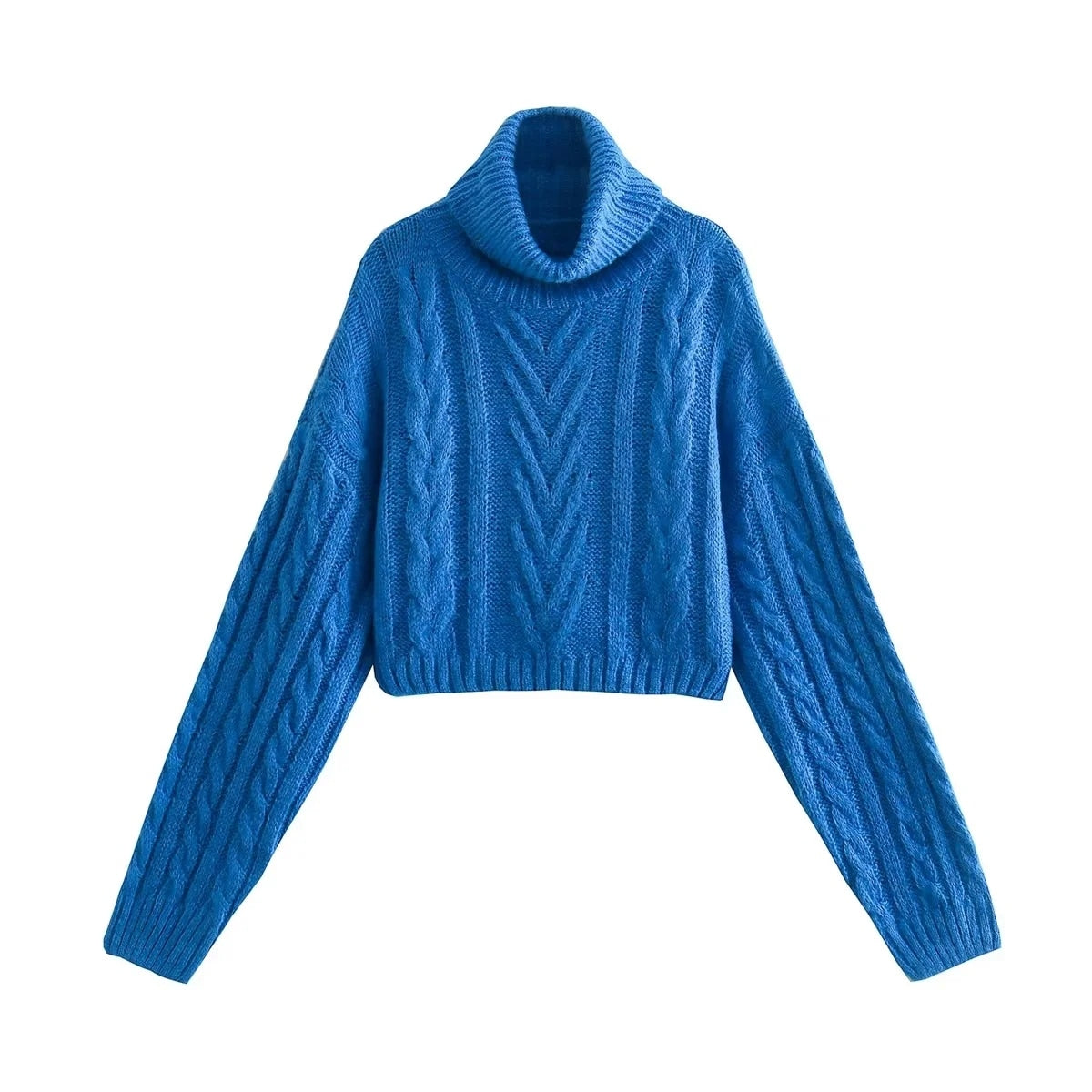 Suéter Grosso Suéter de Malha Suéter Cropped de Gola Alta Suéter Cropped Suéter com Gola Alta Suéter suéter peluciado Suéter de Manga Longa suéter feminino