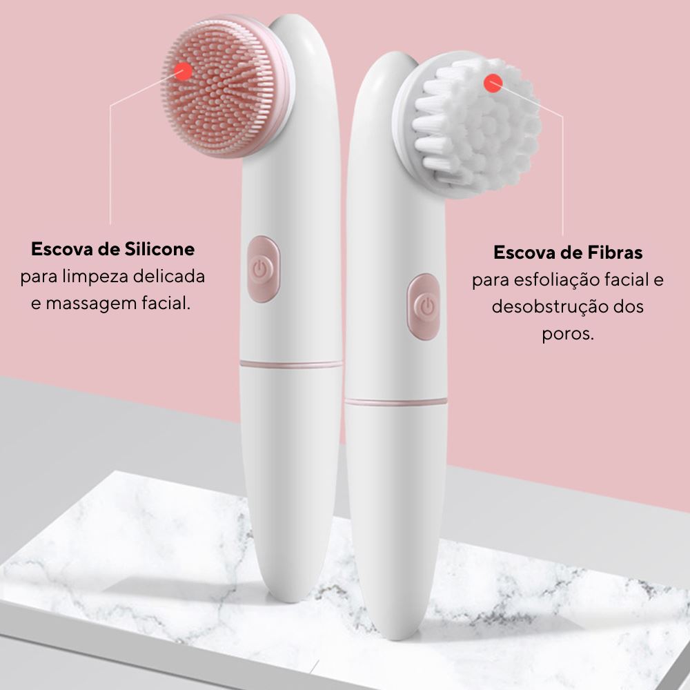 Escova de Limpeza Facial Profunda 2 em 1 - Elétrica