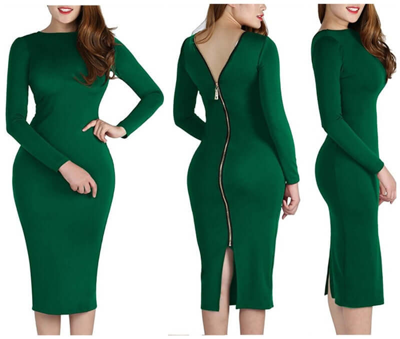 Vestido Tubinho Midi Zíper nas Costas - Helena