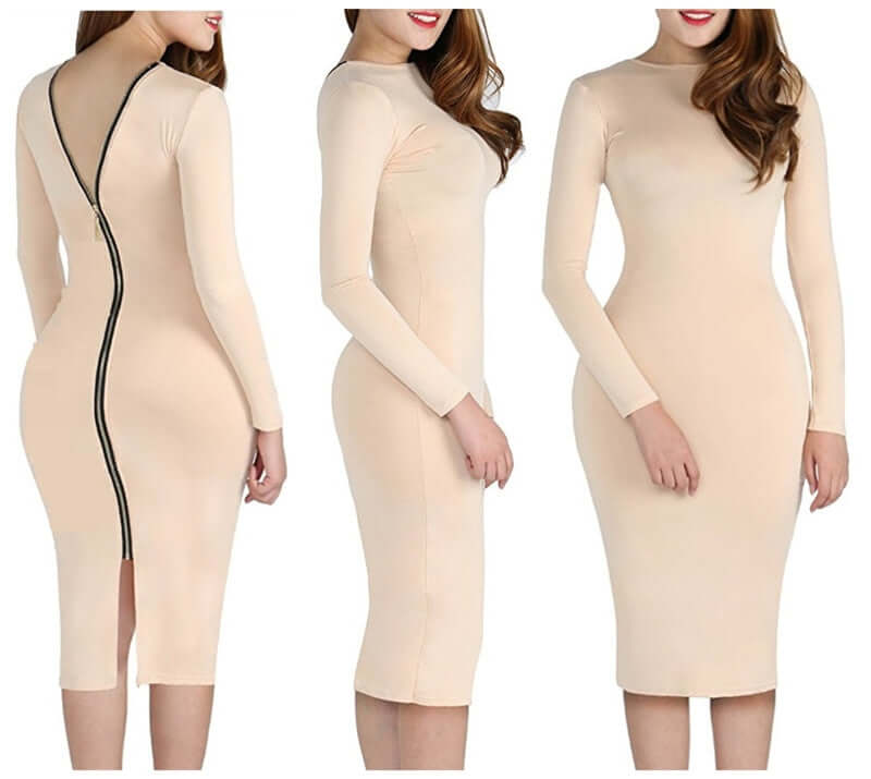 Vestido Tubinho Midi Zíper nas Costas - Helena