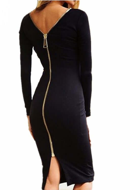 Vestido Tubinho Midi Zíper nas Costas - Helena