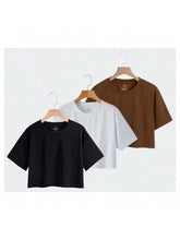 kit 3 camiseta Cropped basica