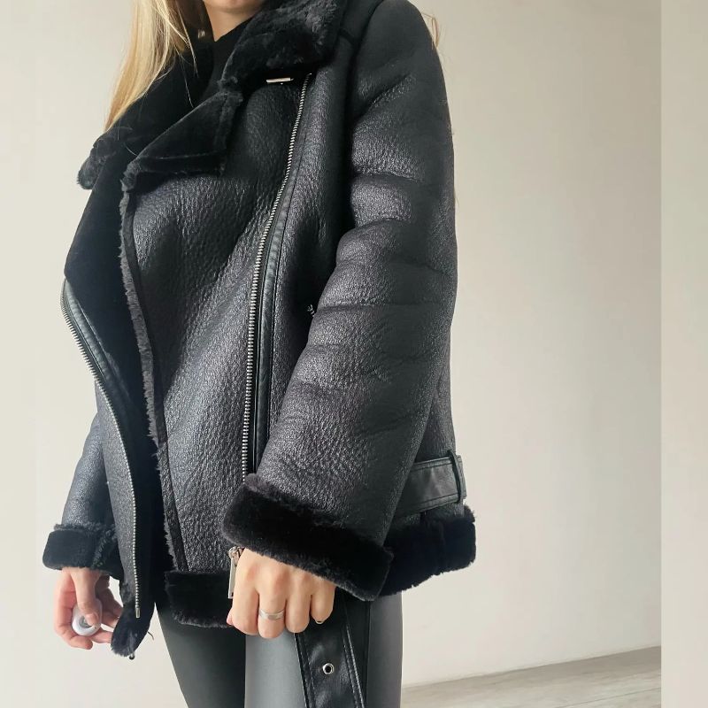  jaquetas  jaqueta  jaqueta de inverno  jaqueta feminina  Jaquetas e Blusões  jaqueta de frio  jaqueta forrada  jaqueta mulher  comprar jaqueta  Jaqueta Couro Peluciada Reverie