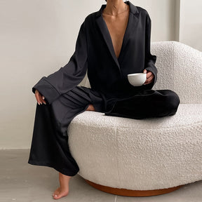 Pijama Feminino de Cetim Longo-Chicago