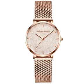 Relógio Feminino Dourado Glitter - Bella