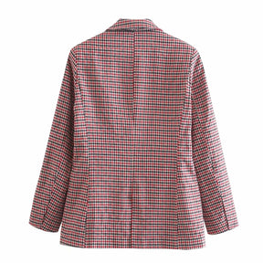 Blazer Xadrez de Cintura Larga Faustine  Blazer de Cintura Larga  Blazer com Botões  Blazer  Blazer Grosso  blazer  Blazer Xadrez  blazer feminino  Blazer Feminino Liso  Blazer de Dois Botões  Blazer Longo