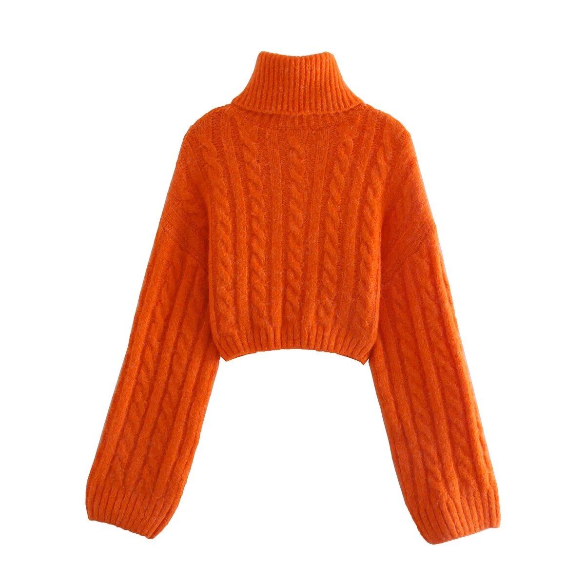 Suéter Grosso  Suéter de Malha  Suéter Cropped de Gola Alta  Suéter Cropped  Suéter com Gola Alta  Suéter  suéter peluciado  Suéter de Manga Longa  suéter feminino