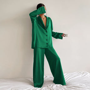 Pijama Feminino de Cetim Longo-Chicago