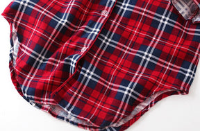 Camisola Xadrez Manga Longa - mia lucce