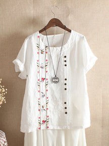 Blusa Bordada - 100% algodão