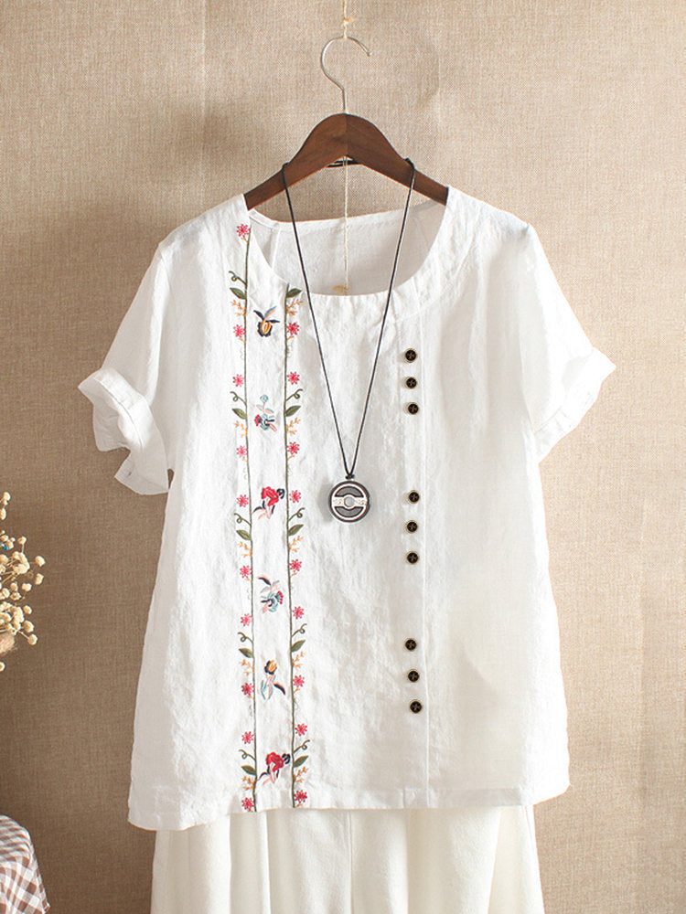 Blusa Bordada - 100% algodão