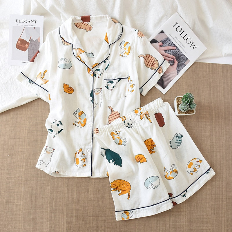Pijama Feminino Curto - Love Cats