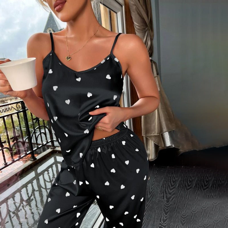 Pijama Feminino Longo em Cetim - Aisha