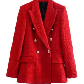 Blazer Longo de Lã Sintética Eloise  Blazer Longo  Blazer Grosso  Blazer de Lã Sintética  Blazer  blazer  Blazer com Botões  Blazer Xadrez  Blazer de Cintura Larga  Blazer de Dois Botões  blazer feminino  Blazer Liso