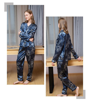Pijama feminino em Cetim Longo-Florença