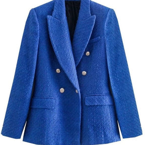Blazer Longo de Lã Sintética Eloise  Blazer Longo  Blazer Grosso  Blazer de Lã Sintética  Blazer  blazer  Blazer com Botões  Blazer Xadrez  Blazer de Cintura Larga  Blazer de Dois Botões  blazer feminino  Blazer Liso