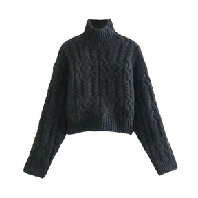 Suéter Tricô  Suéter Liso  Suéter de Gola Meio Alta  Suéter Cropped  Suéter  escassez  Suéter de Malha  Suéter Grosso  Suéter de Manga Longa  Suéter Solto  Suéter com Gola Alta  suéter peluciado  suéter feminino