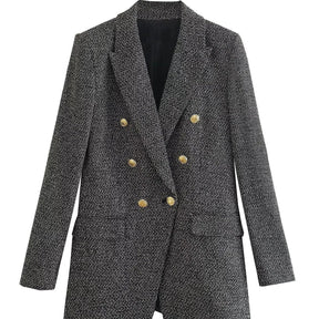 Conjunto de roupa feminina  Conjunto de Blazer e Saia de Tecido Trançado Preto e Branco Océane  Conjunto de Blazer e Saia  Conjunto de Blazer de Tecido Trançado Preto e Branco  blazer  blazer feminino  Blazer com Botões  Blazer Grosso  Blazer Xadrez  Blazer de Dois Botões  Blazer de Cintura Larga  Blazer Feminino Liso  Blazer Liso  Blazer Longo  Blazer de Lã Sintética