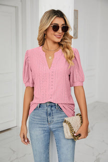 Blusa Feminina em Laise Manga Três Quartos - Olivia
