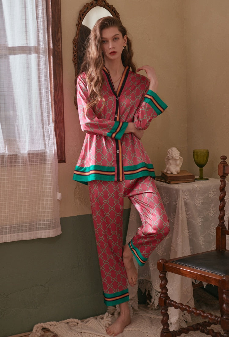 Pijama Iconic em Cetim Longo Feminino