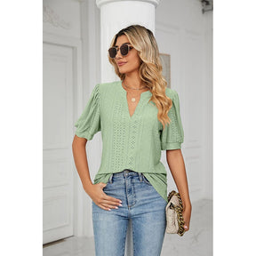 Blusa Feminina em Laise Manga Três Quartos - Olivia