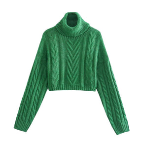 Suéter Grosso  Suéter de Malha  Suéter Cropped de Gola Alta  Suéter Cropped  Suéter com Gola Alta  Suéter  suéter peluciado  Suéter de Manga Longa  suéter feminino