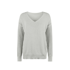 Suéter Feminino  Suéter Solto  Suéter Liso  Suéter Grosso  Suéter de Manga Longa  Suéter  Blusa Manga Longa feminina  Blusa com gola V  suéter feminino