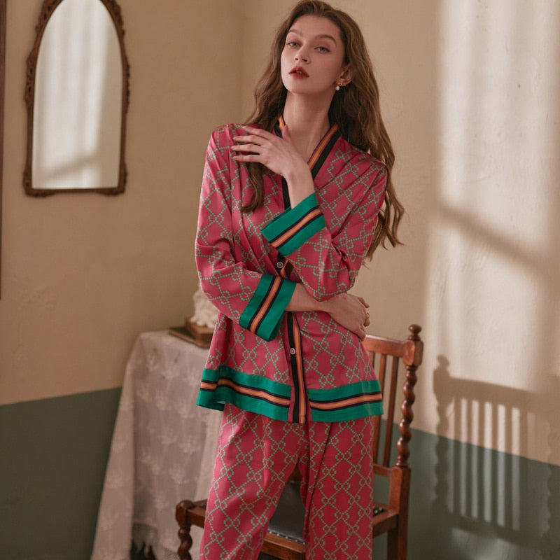 Pijama Iconic em Cetim Longo Feminino